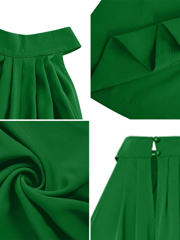 Macacão Feminino Elegante de Perna Larga Sem Mangas