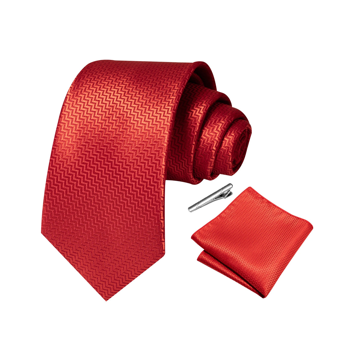 Gravata Masculina Poliéster com Estampa Paisley com Lenço de Bolso