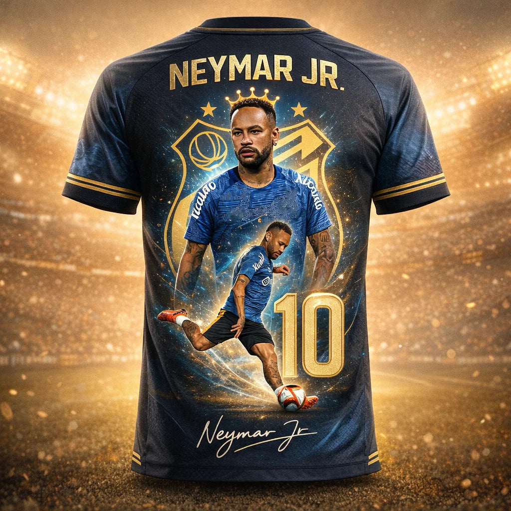 Camisa Masculina Esportiva Estampa 3D Neymar JR