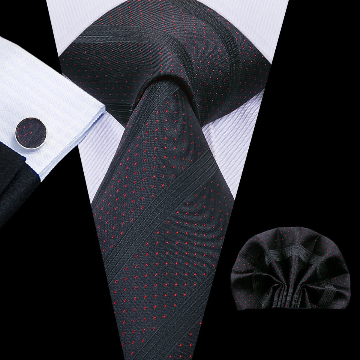 Conjunto de Gravata Masculina Poliéster Black Rose™