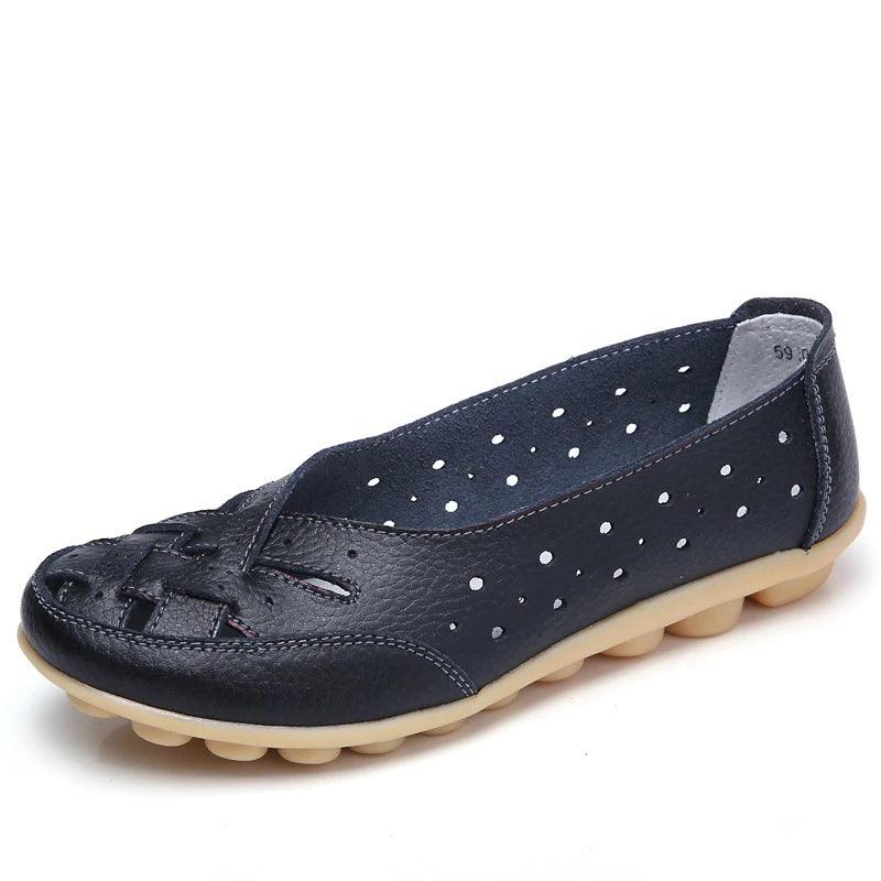 Mocassim Feminino Liora em Couro Rachado