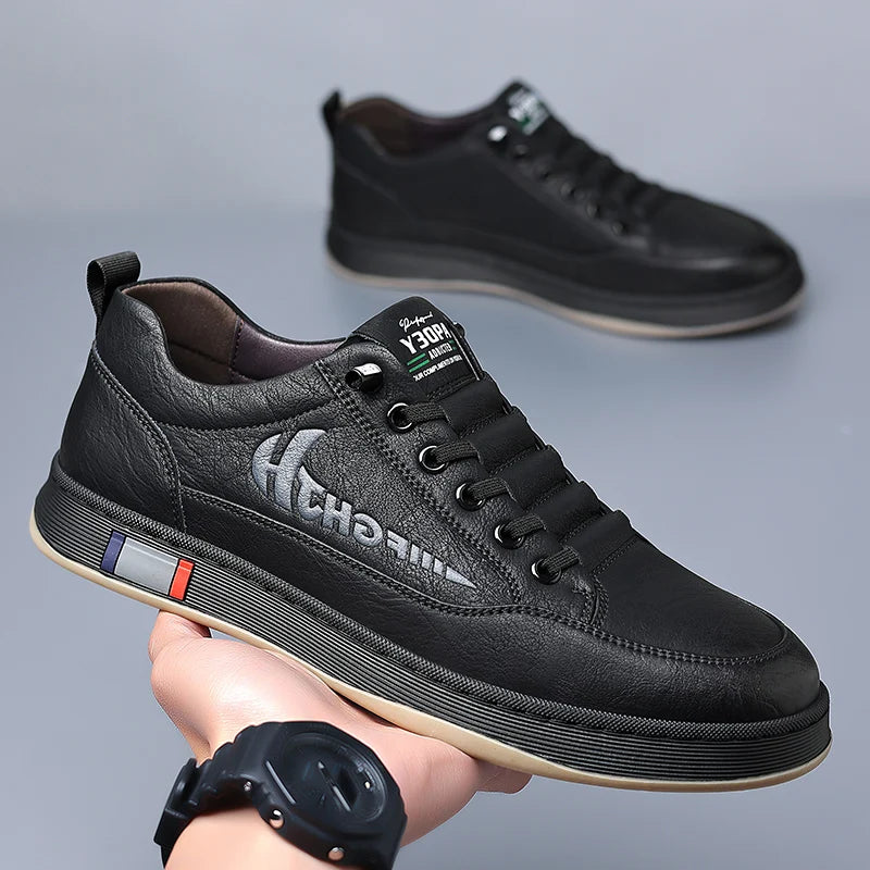 Sapato Masculino Casual de Couro PU Antiderrapante by Loja Bruna Modas
