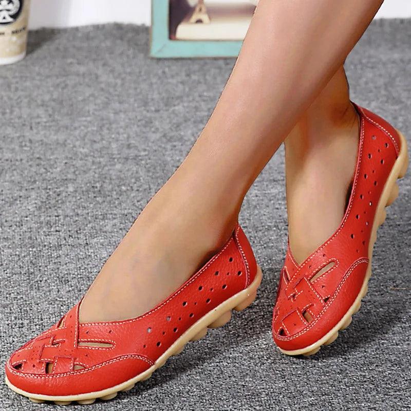 Mocassim Feminino Liora em Couro Rachado