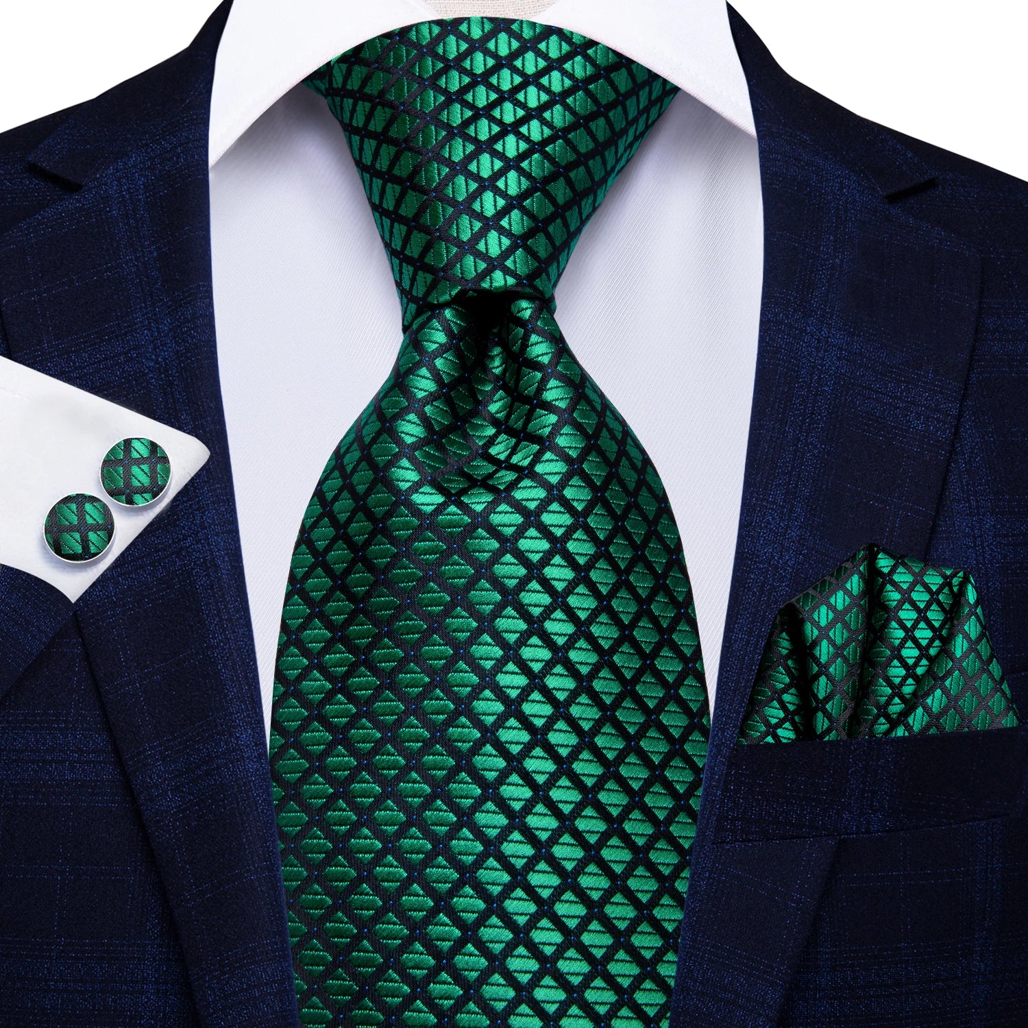 Conjunto de Gravata Masculina Lisa com Acessórios