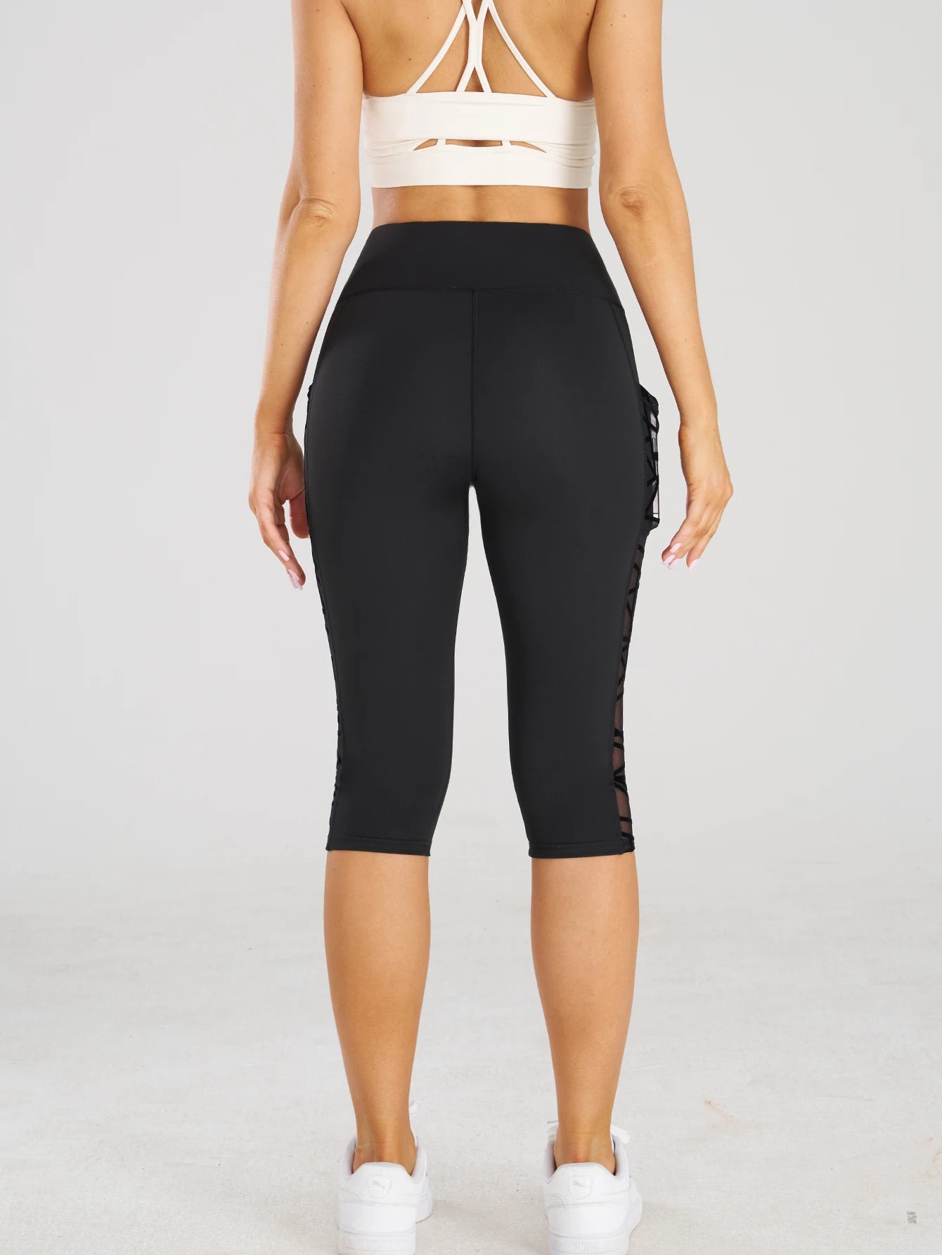 Calça Feminina de Leggings Cintura Alta Com Bolsos