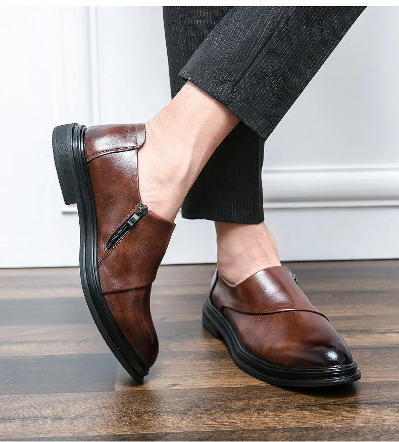 Sapato Social Masculino de Couro PU Estilo Yuppie by Loja Bruna Modas