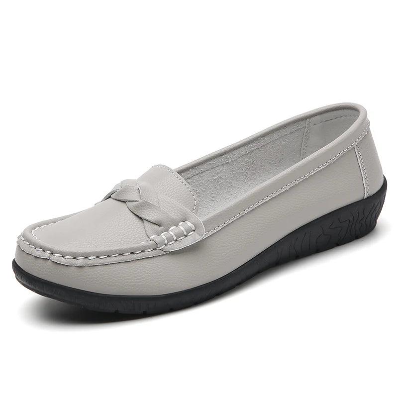 Mocassins de Couro Genuíno Feminino Conforto e Estilo Casual
