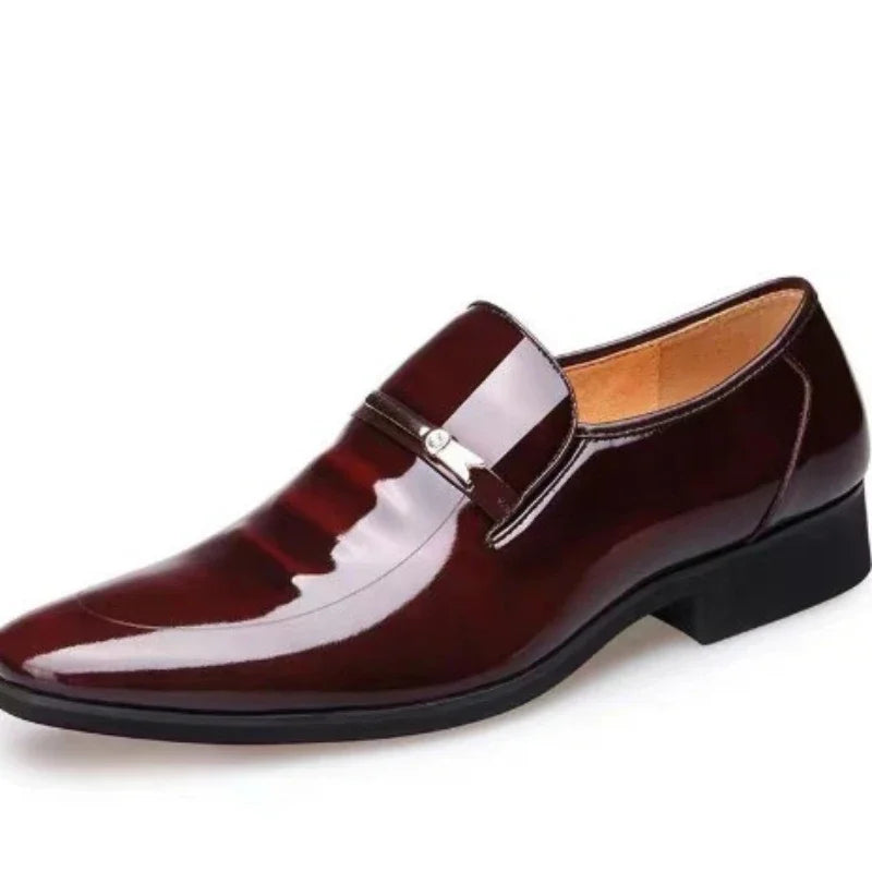 Sapato Masculino Oxford de Luxo em Couro Envernizado Respirável by Loja Bruna Modas