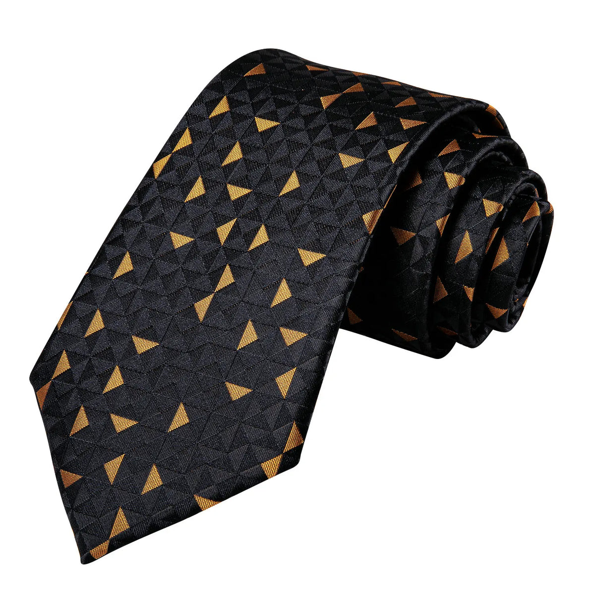 Gravata Masculina Poliéster Preto com Lenço de Bolso