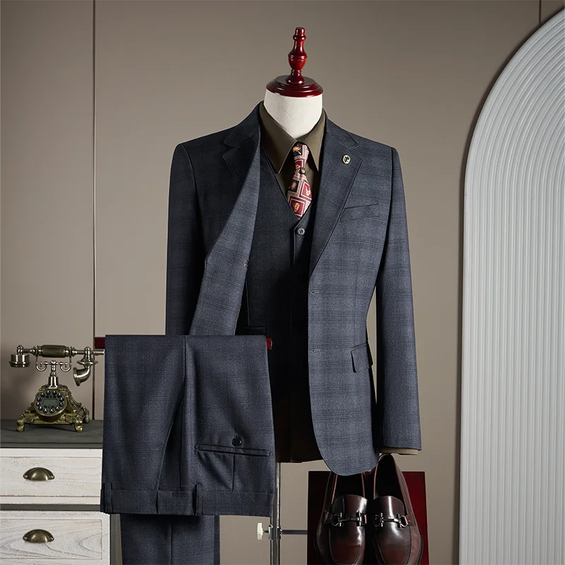 Terno Masculino Clássico Xadrez Slim