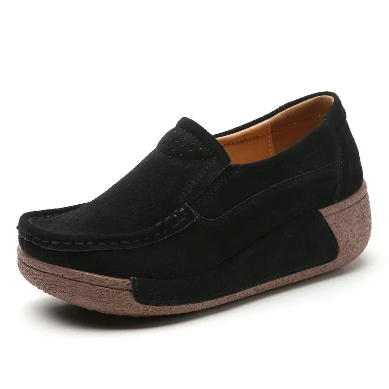 Mocassim Feminino Siena em Camurça Bovina