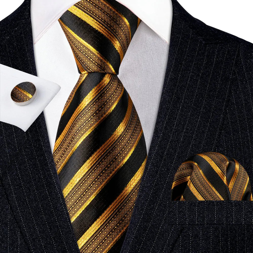 Gravata Masculina de Seda com Poliéster de Luxo com Acessórios