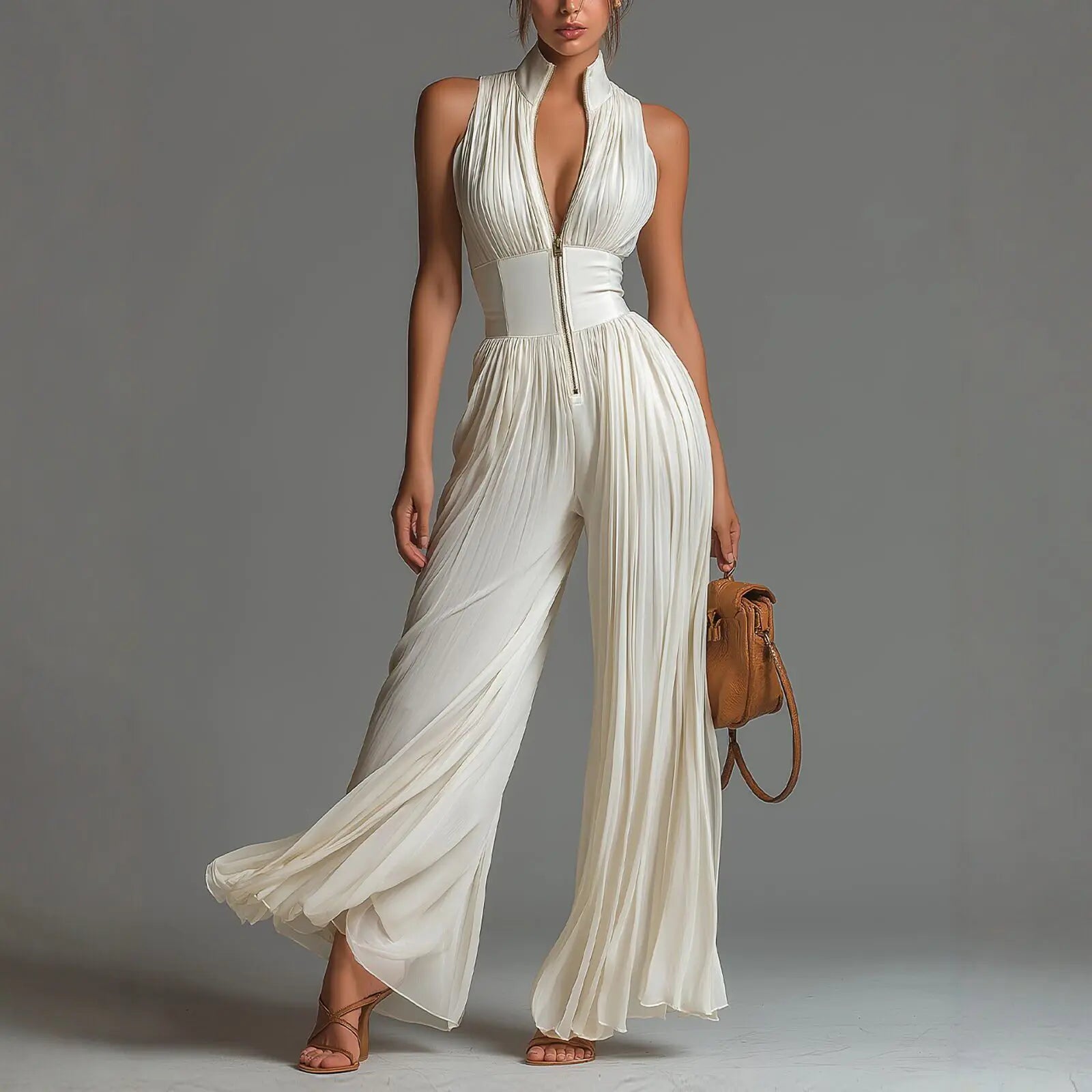 Macacão Feminino Cintura Alta Elegante