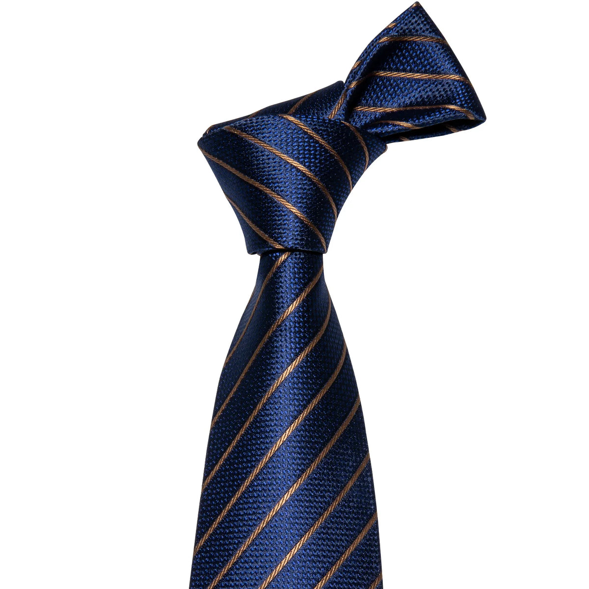 Gravata Masculina Azul Marinho Listrado com Acessórios by Loja Bruna Modas