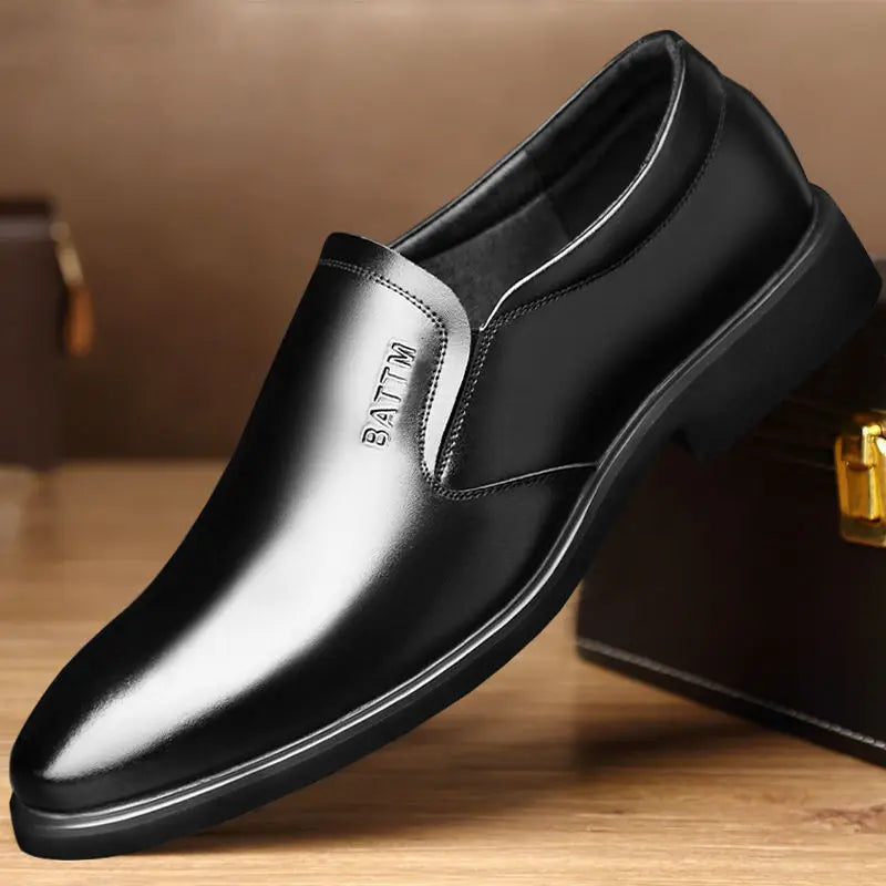 Sapato Masculino Casual Preto de Couro Genuíno