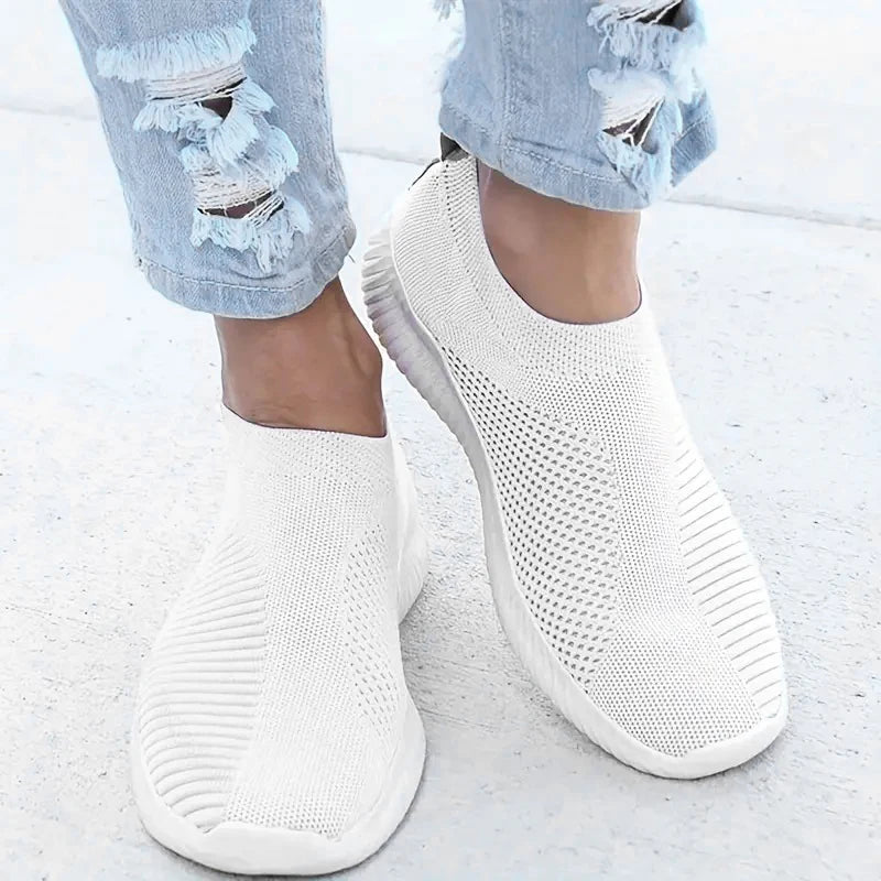 Tênis Feminino Casual Malha Respirável Leve Para Caminhada E Corrida