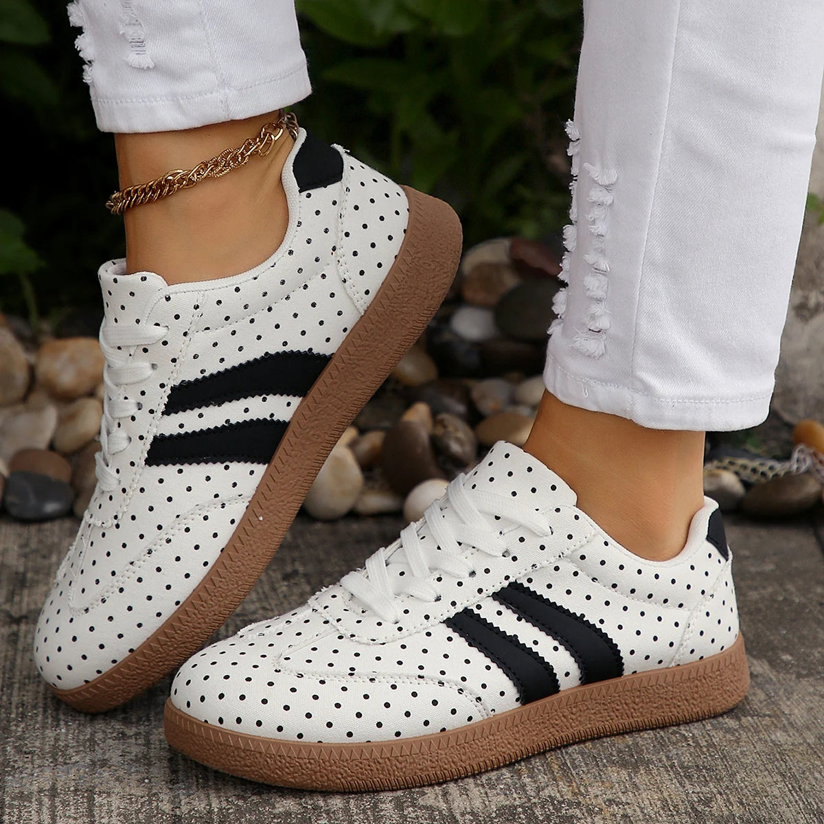 Tênis Feminino Casual Em Lona Confortável Antiderrapante
