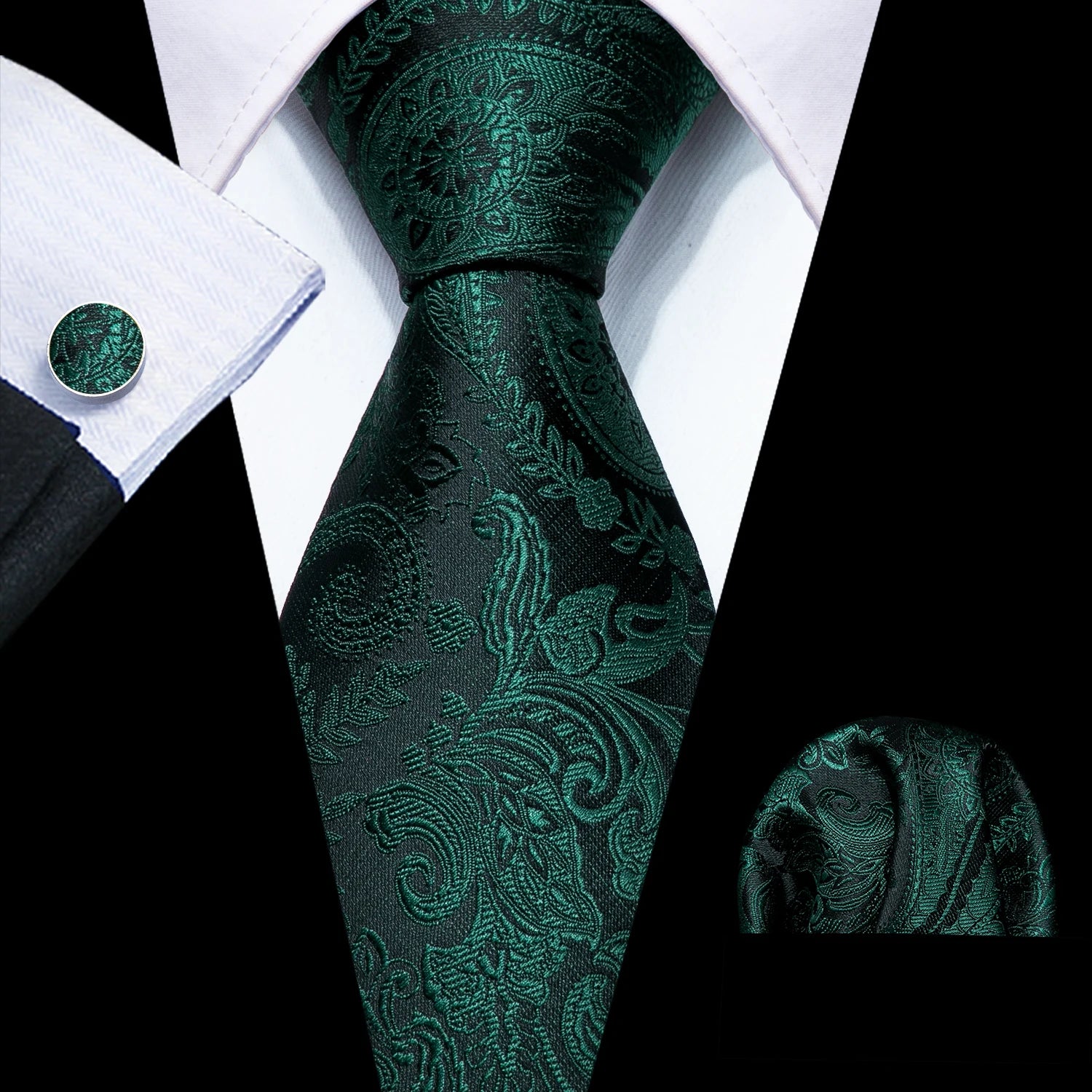 Gravata Masculina Floral Clássica Social com Acessórios