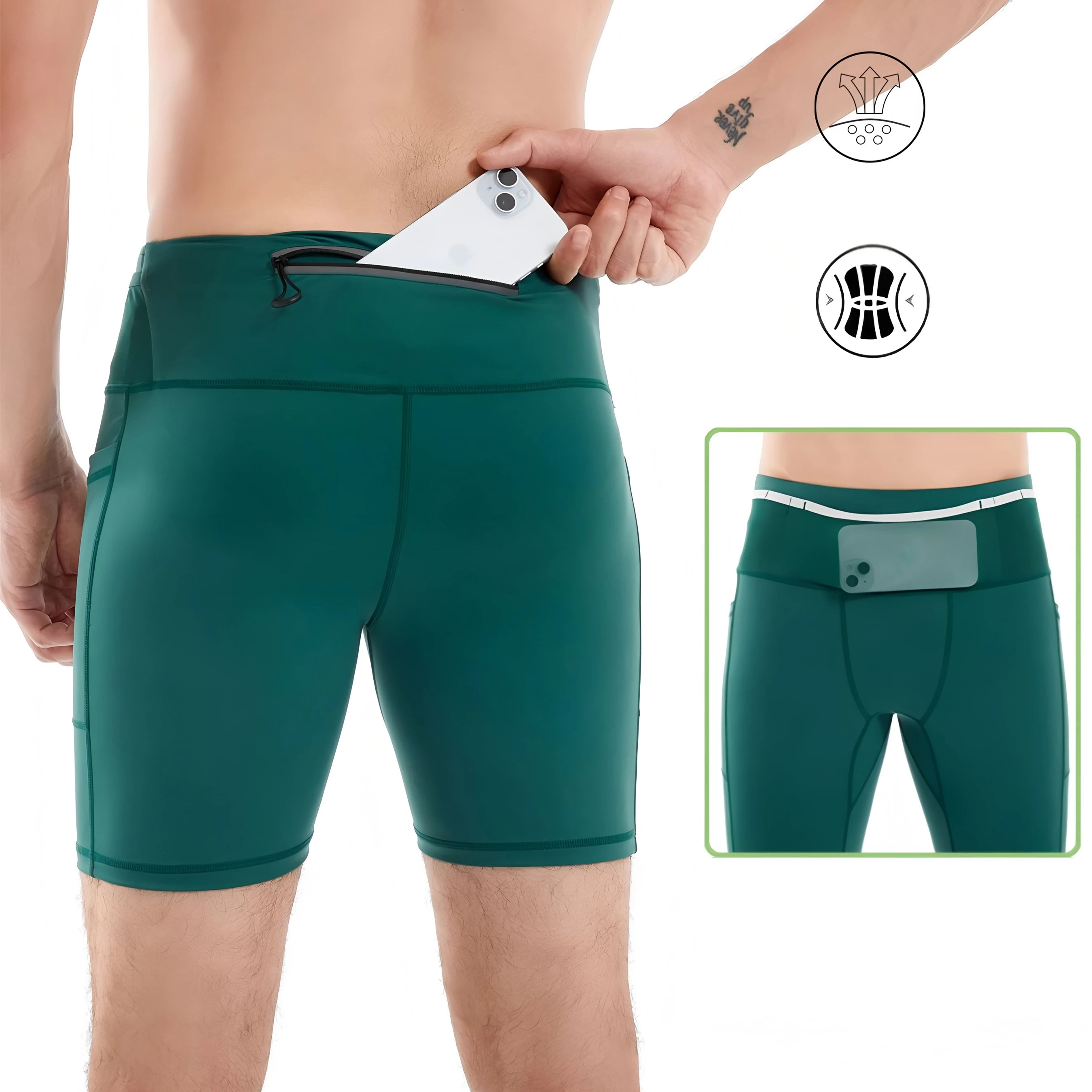 Short Masculino De Compressão Com Vários Bolsos 3.0 e Secagem Rápida