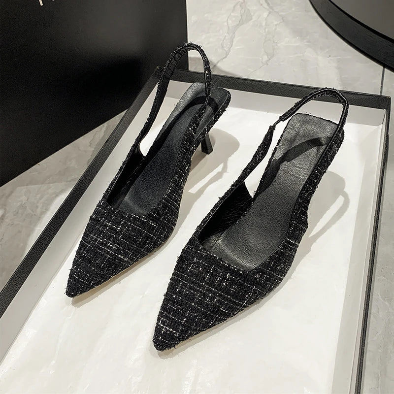 Sapato Feminino Slingback Salto Alto de Luxo by Loja Bruna Modas