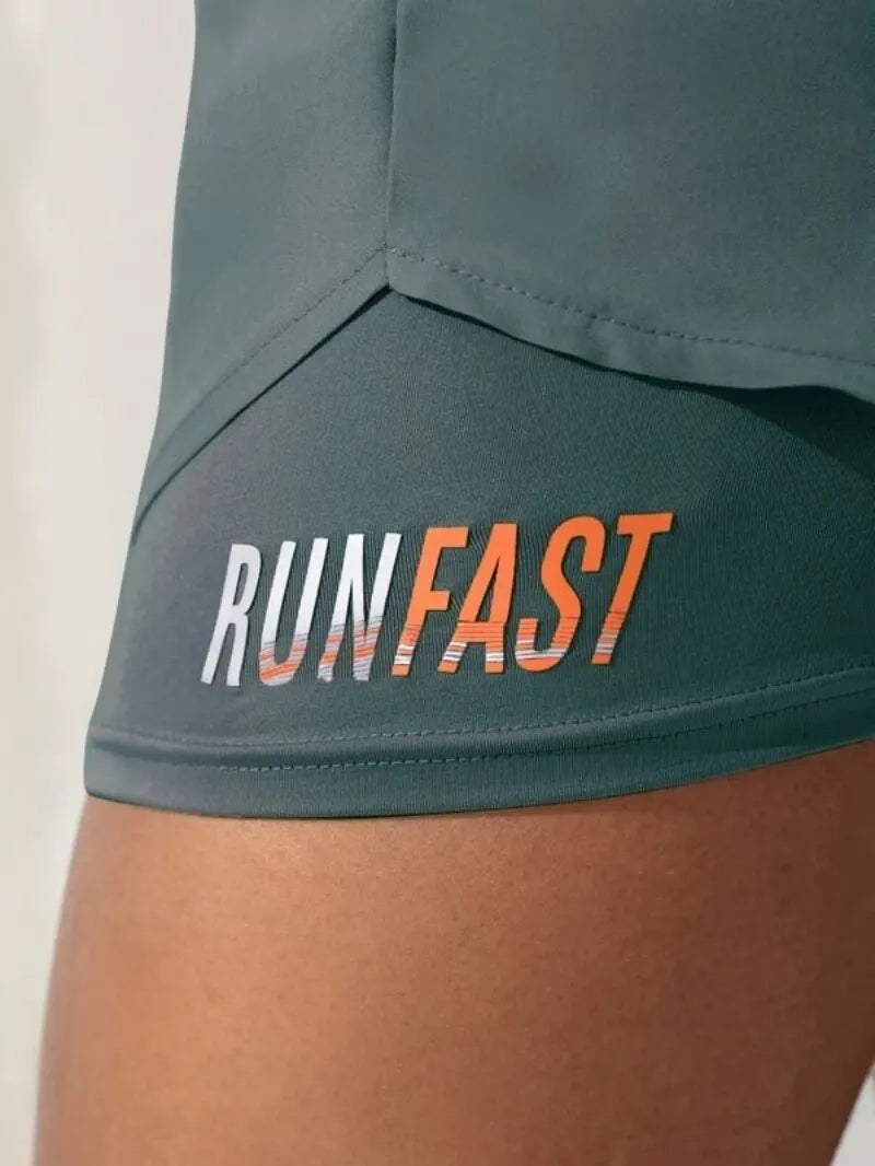 Short Feminino De Yoga De Cintura Alta Com Elástico Para Corrida