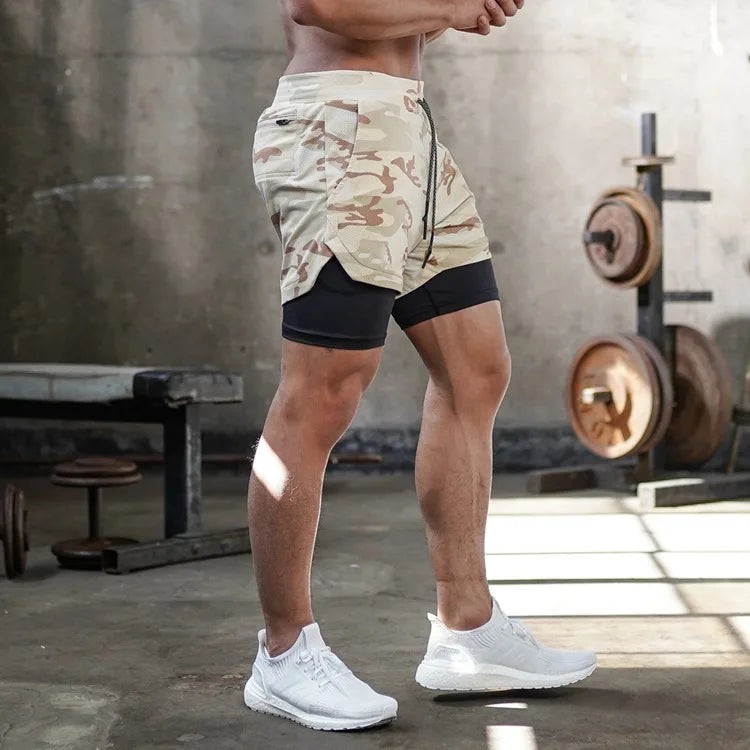 Short Masculino Casual 2 Em 1 Secagem Rápida