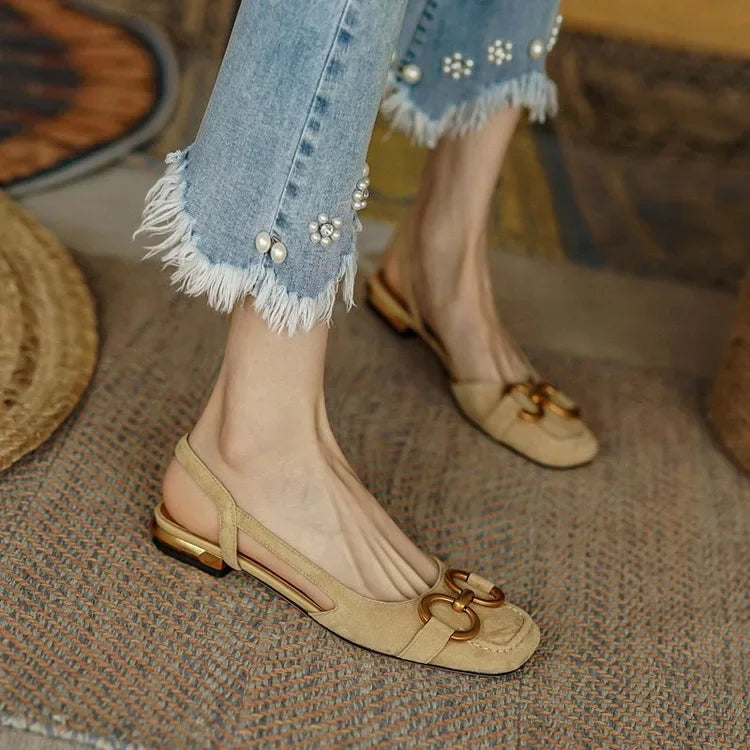 Sandália Feminina Slingback Retrô