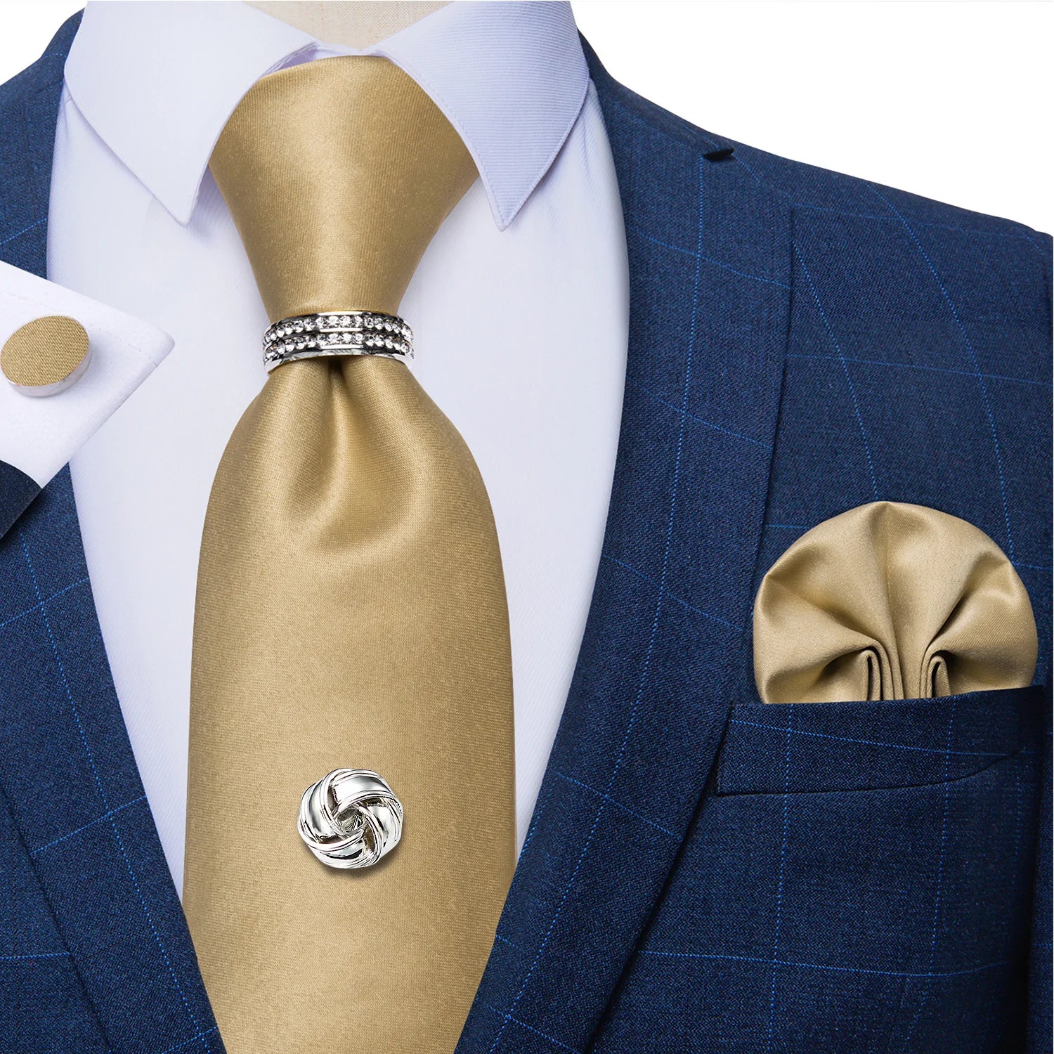 Conjunto de Gravata Masculina de Luxo 8cm