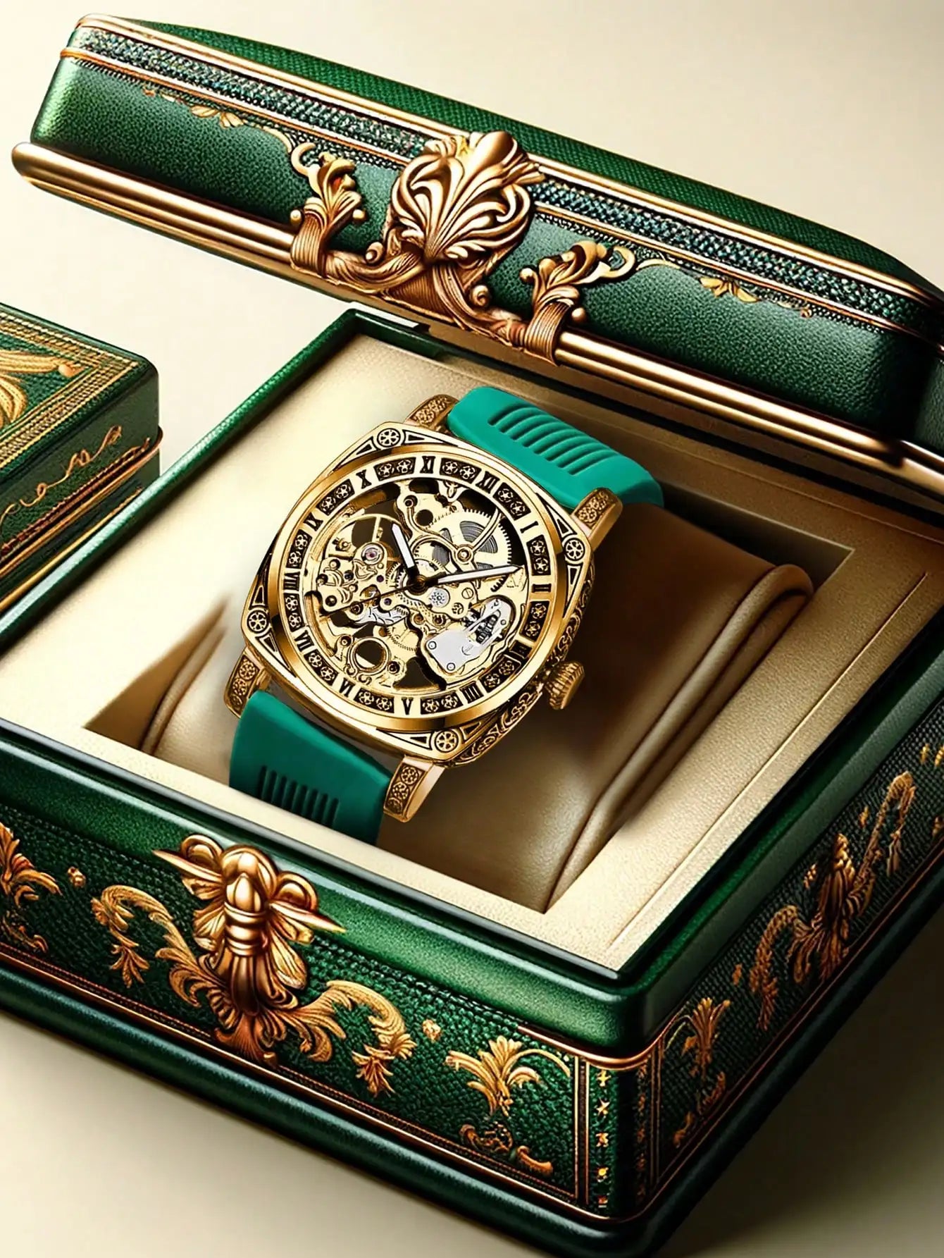 Relógio Masculino Mecânico Automático LuxuryGreen