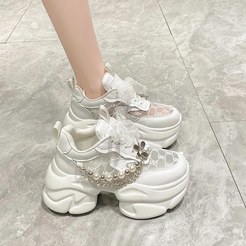 Tênis Feminino Valora em Malha com Plataforma de 7 cm