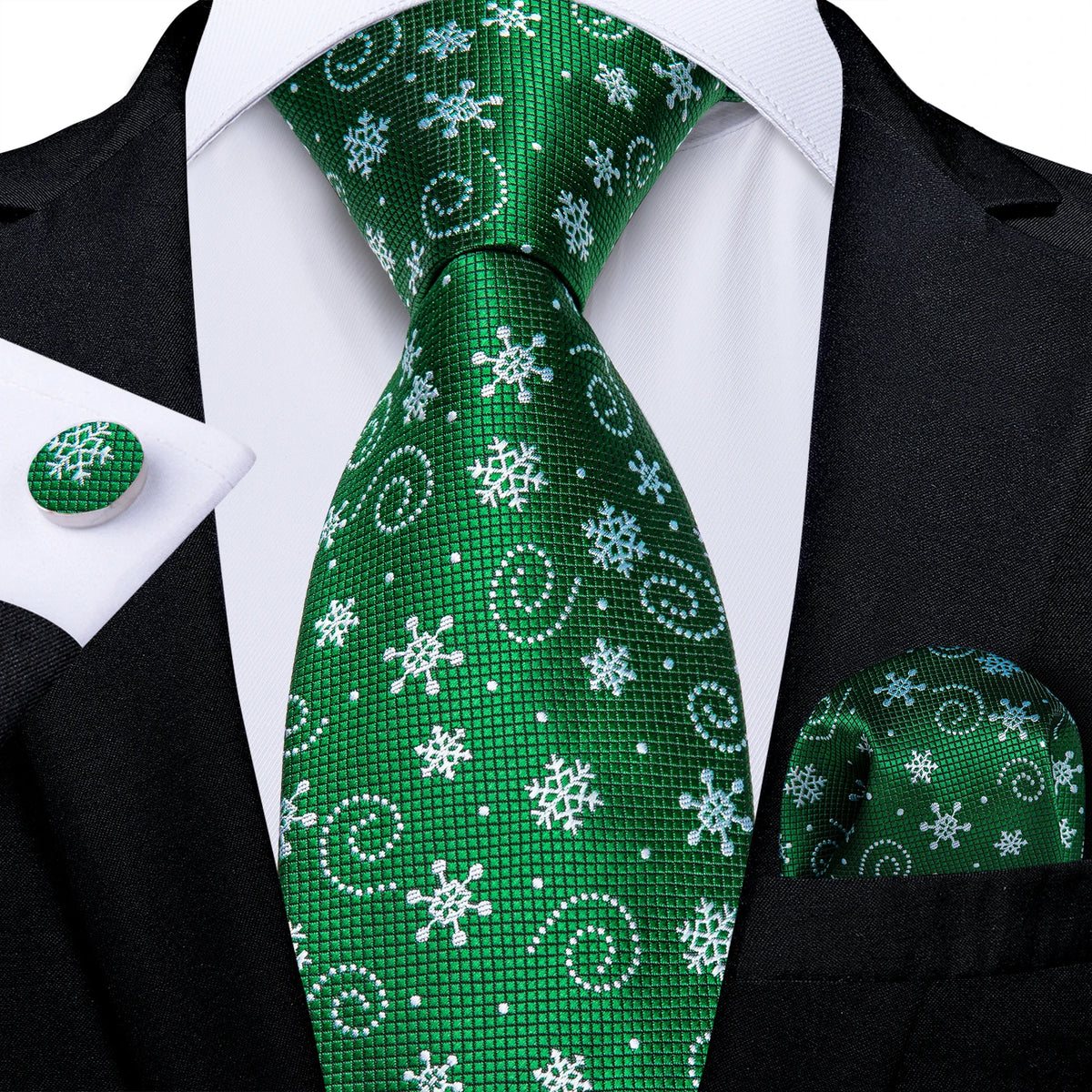 Gravata Masculina Verde de Luxo 8 cm com Acessórios