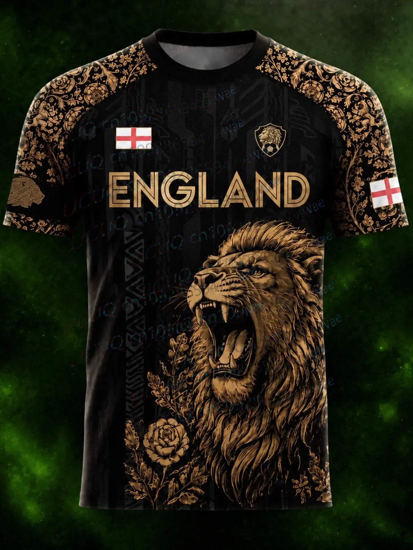Camisa Masculina T-Shirt Estampa 3D Para Jogos da Inglaterra