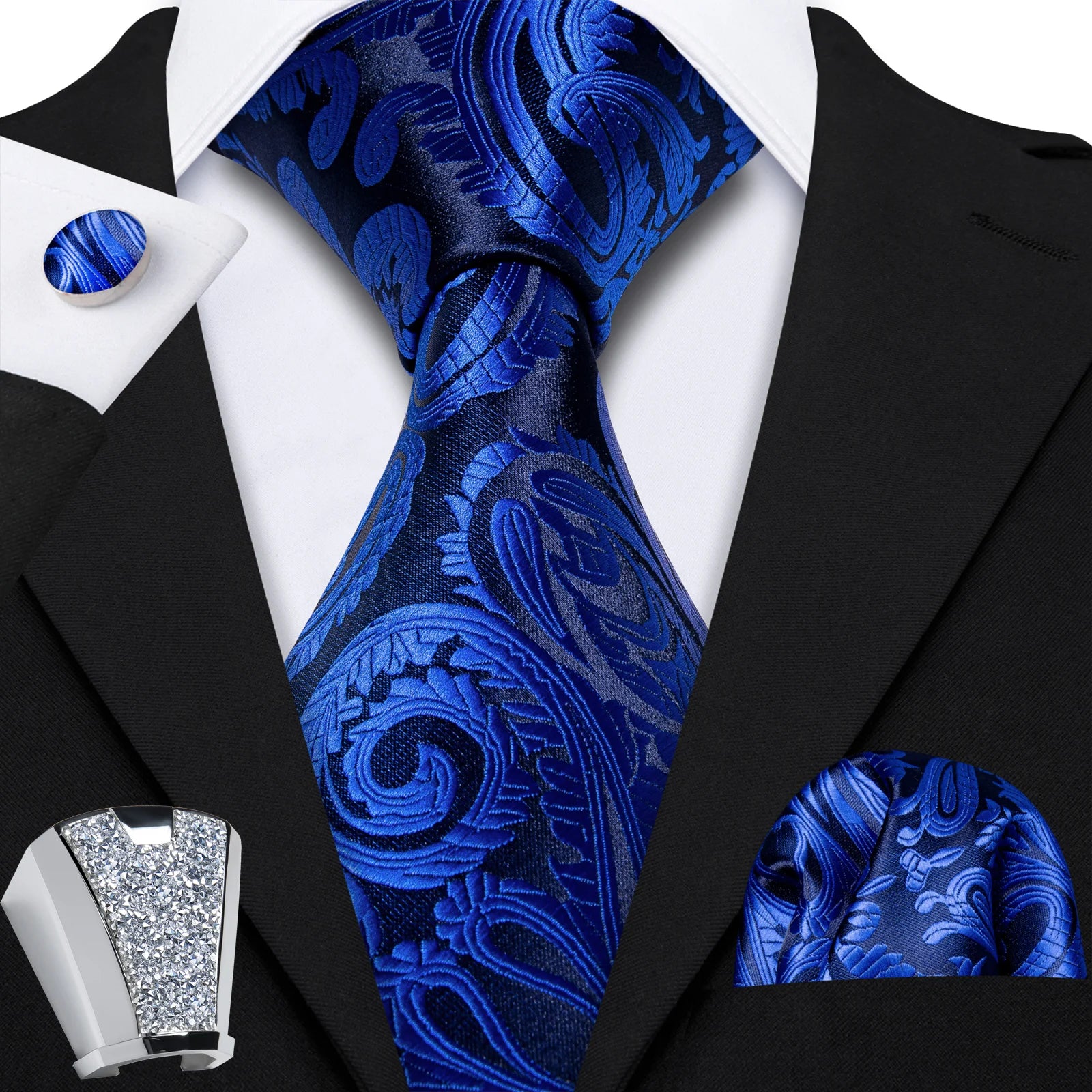 Gravata Masculina de Poliéster com Acessórios Design Exclusivo