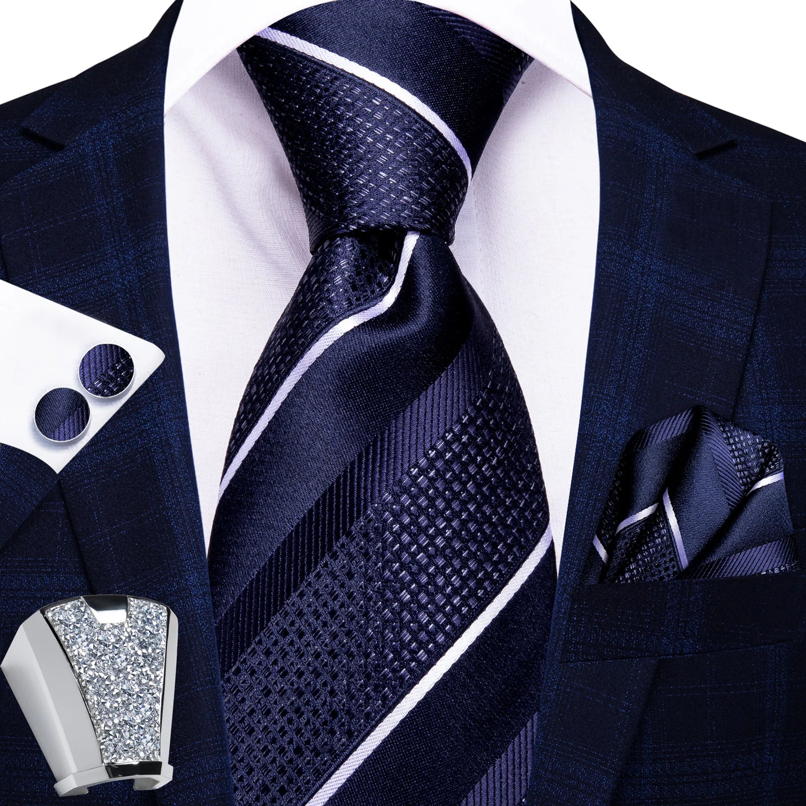 Gravata Masculina de Poliéster com Acessórios Design Exclusivo