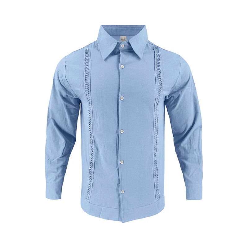Camisa Masculina de Linho Listrada Rotalume