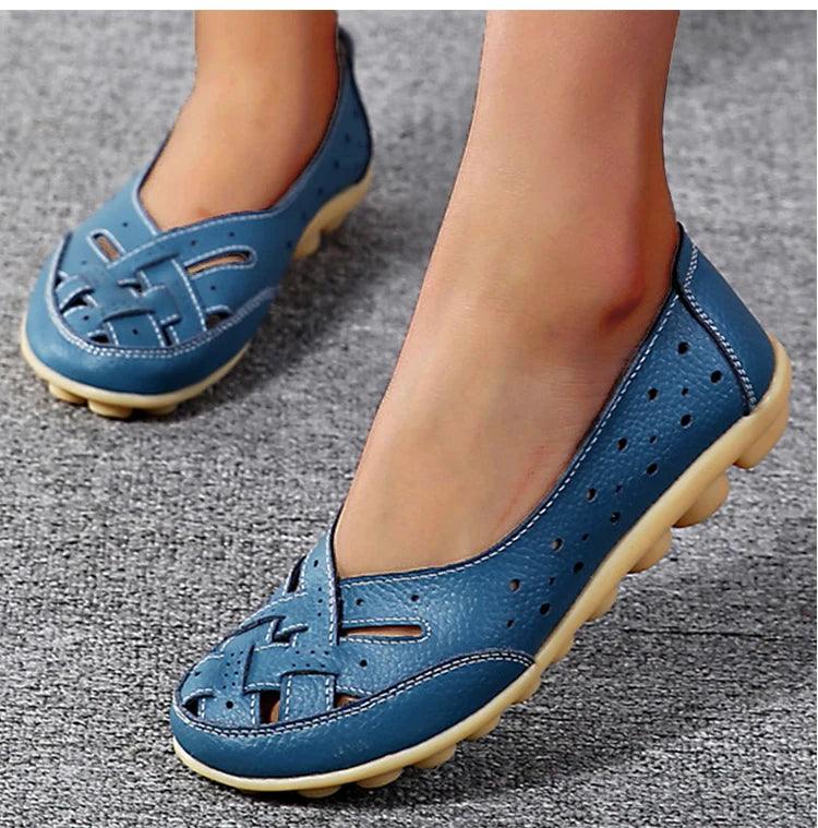Mocassim Feminino Liora em Couro Rachado