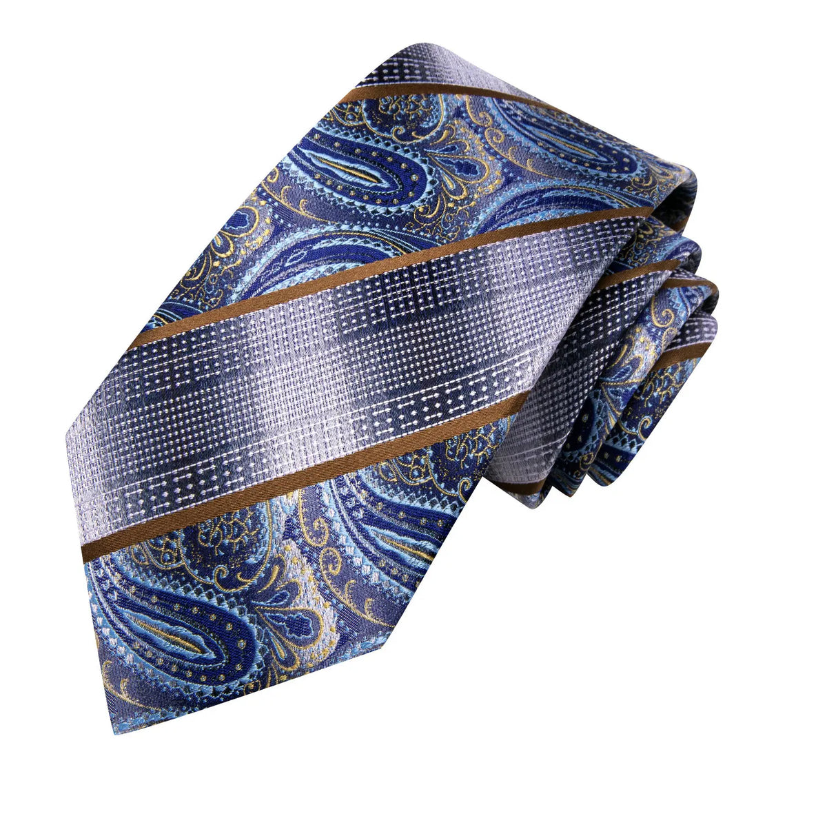 Gravata Masculina Vintage de Poliéster com Lenço de Bolso