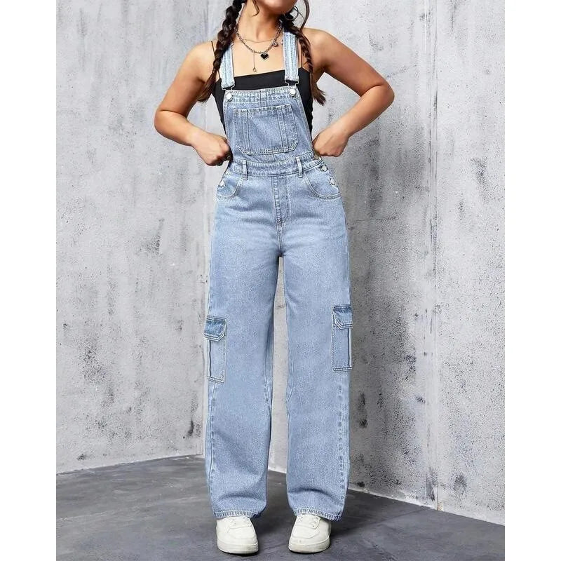 Macacão Feminino Jeans Cargo Rivatra