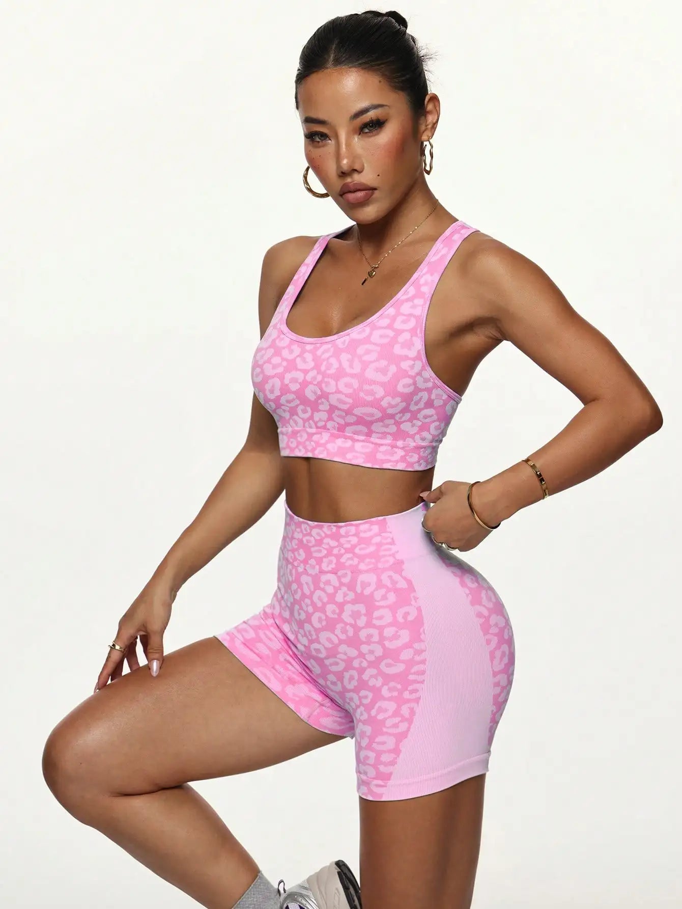 Conjunto Feminino Fitness Cintura Alta Short e Top