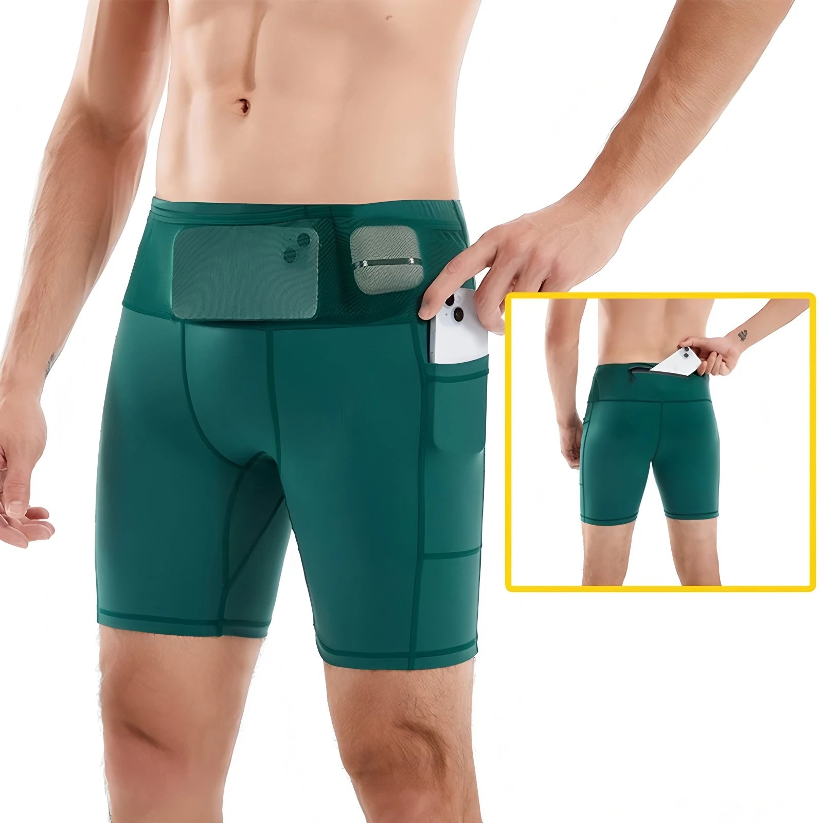 Short Masculino De Compressão Com Vários Bolsos 3.0 e Secagem Rápida