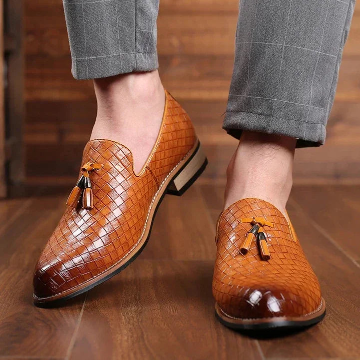 Sapato Masculino Casual Xadrez em Couro Sintético
