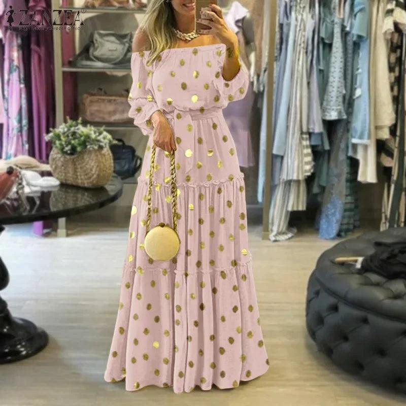 Vestido Longo Casual Ombro a Ombro