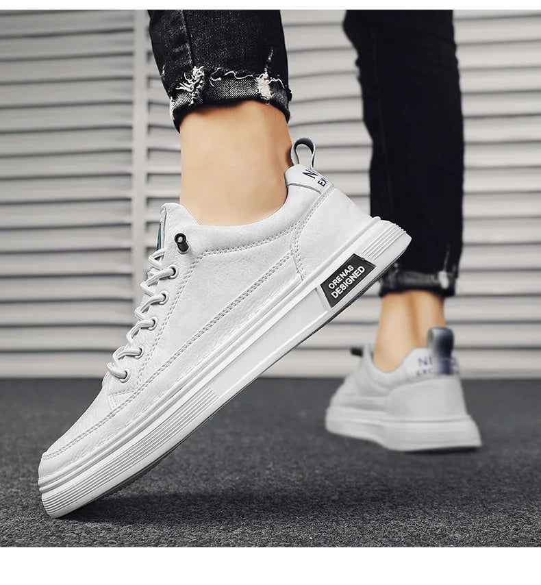 Sapato Masculino de Couro PU Antiderrapante Slip-On