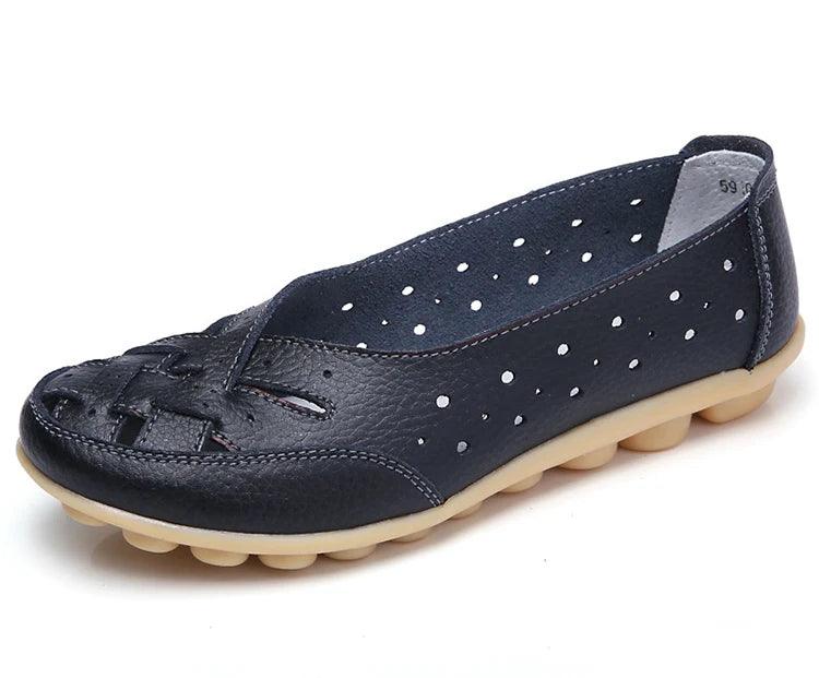 Mocassim Feminino Liora em Couro Rachado