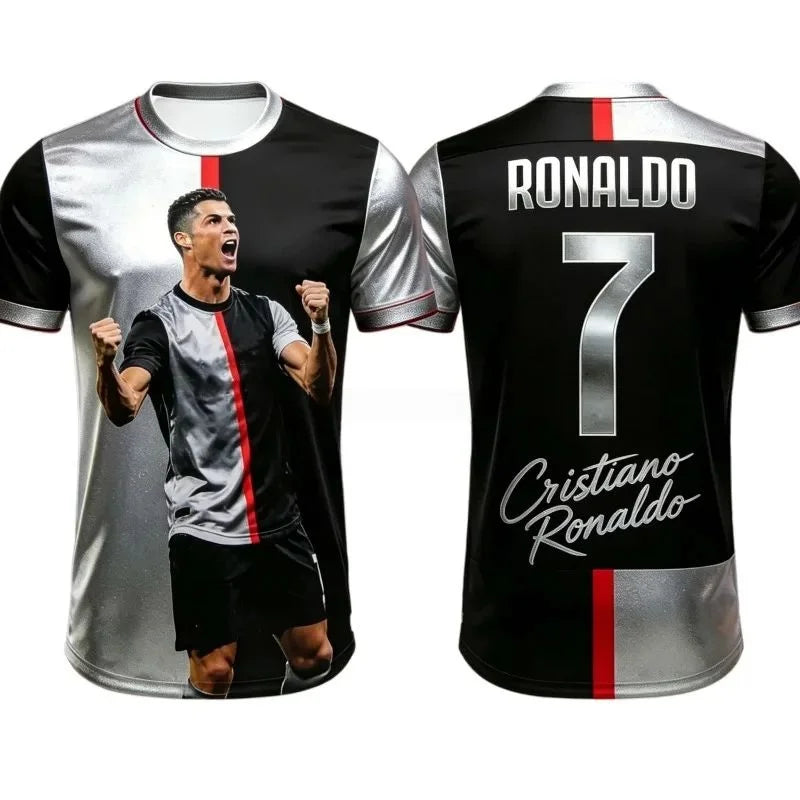 Camisa Masculina Esportiva T-Shirt Estrela do Futebol Cristiano Ronaldo 7