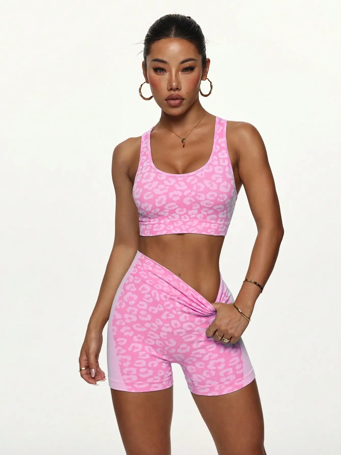 Conjunto Feminino Fitness Cintura Alta Short e Top