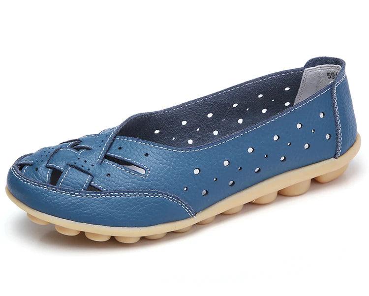Mocassim Feminino Liora em Couro Rachado