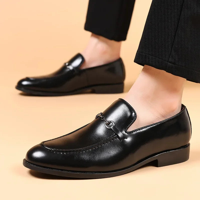 Sapato Masculino Casual Couro PU Bico Fino by Loja Bruna Modas