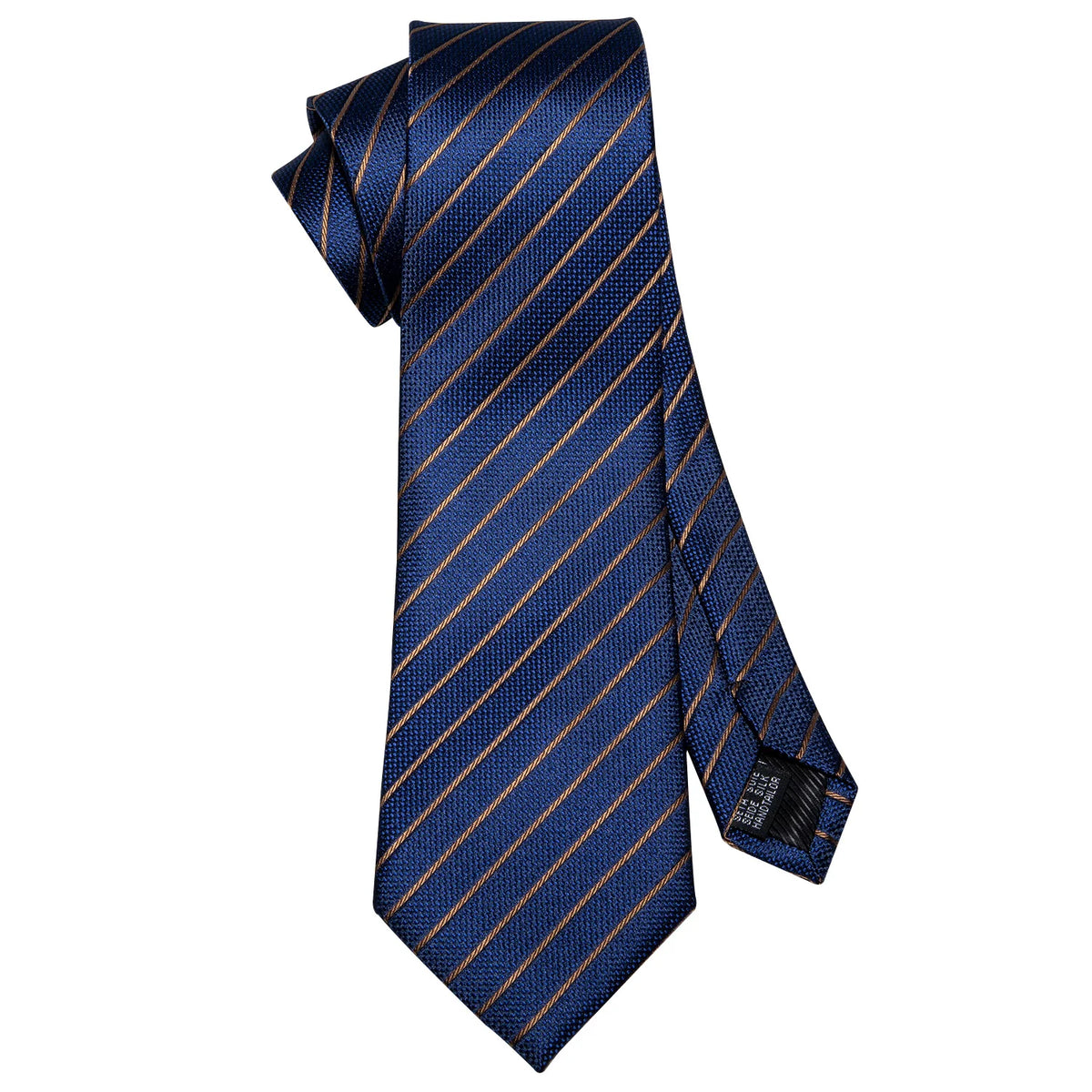 Gravata Masculina Azul Marinho Listrado com Acessórios by Loja Bruna Modas