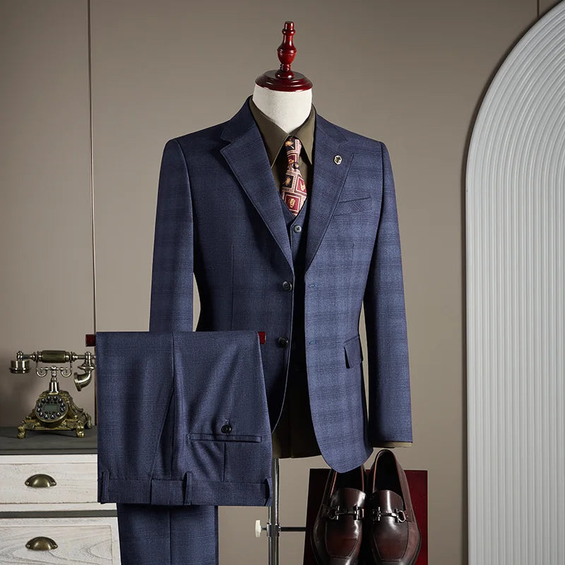 Terno Masculino Clássico Xadrez Slim